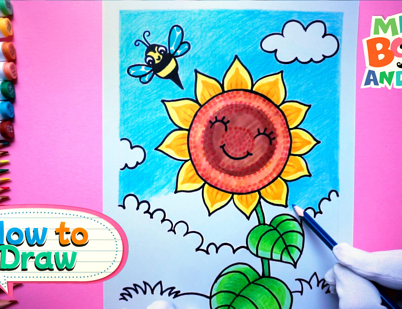 How To Draw a Sunflower Easy | Sunflower Drawing | Simple step by step flower drawing