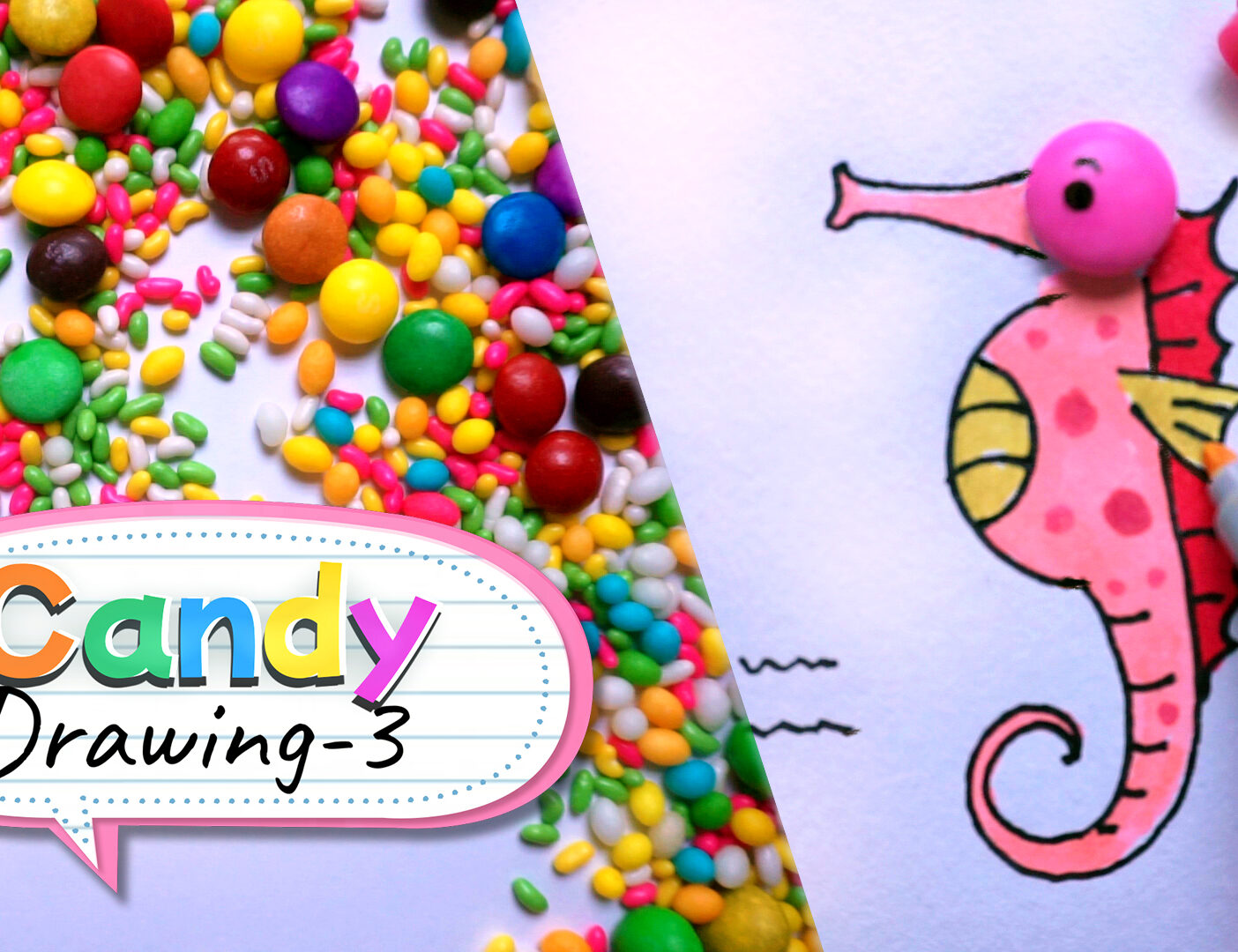 How To Draw With Candy-3 | Draw fish with candy| Fun with Candy | Drawing sea animals