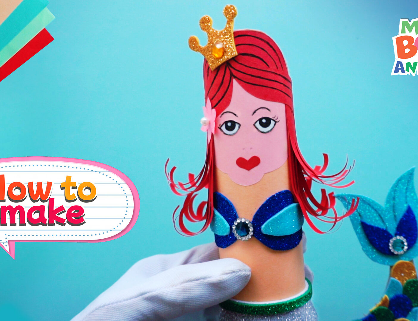 How to make paper roll little mermaid | Glitter paper craft | Art doll tutorial