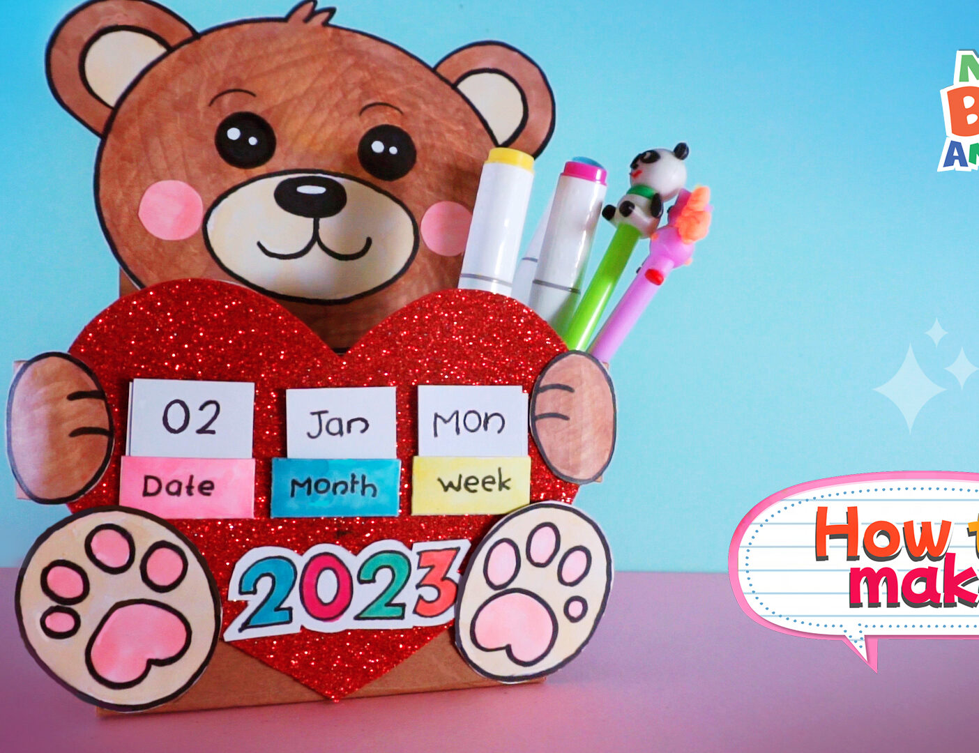 how to make Teddy bear desk calendar | diy calendar 2023 | calendar 2023