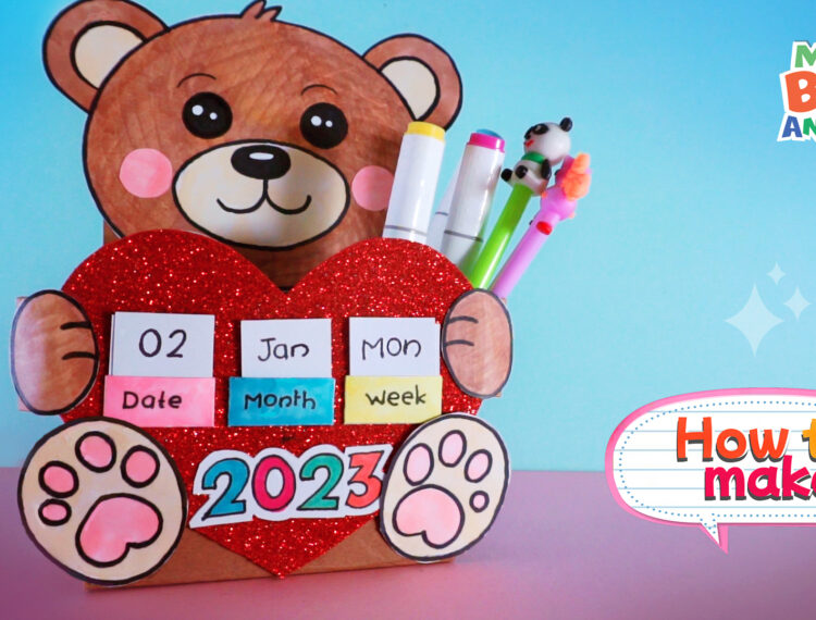 how to make Teddy bear desk calendar | diy calendar 2023 | calendar 2023