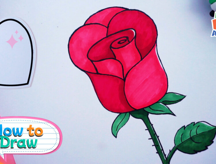 How to draw Rose with Heart | How to draw a Rose | Drawing tutorial