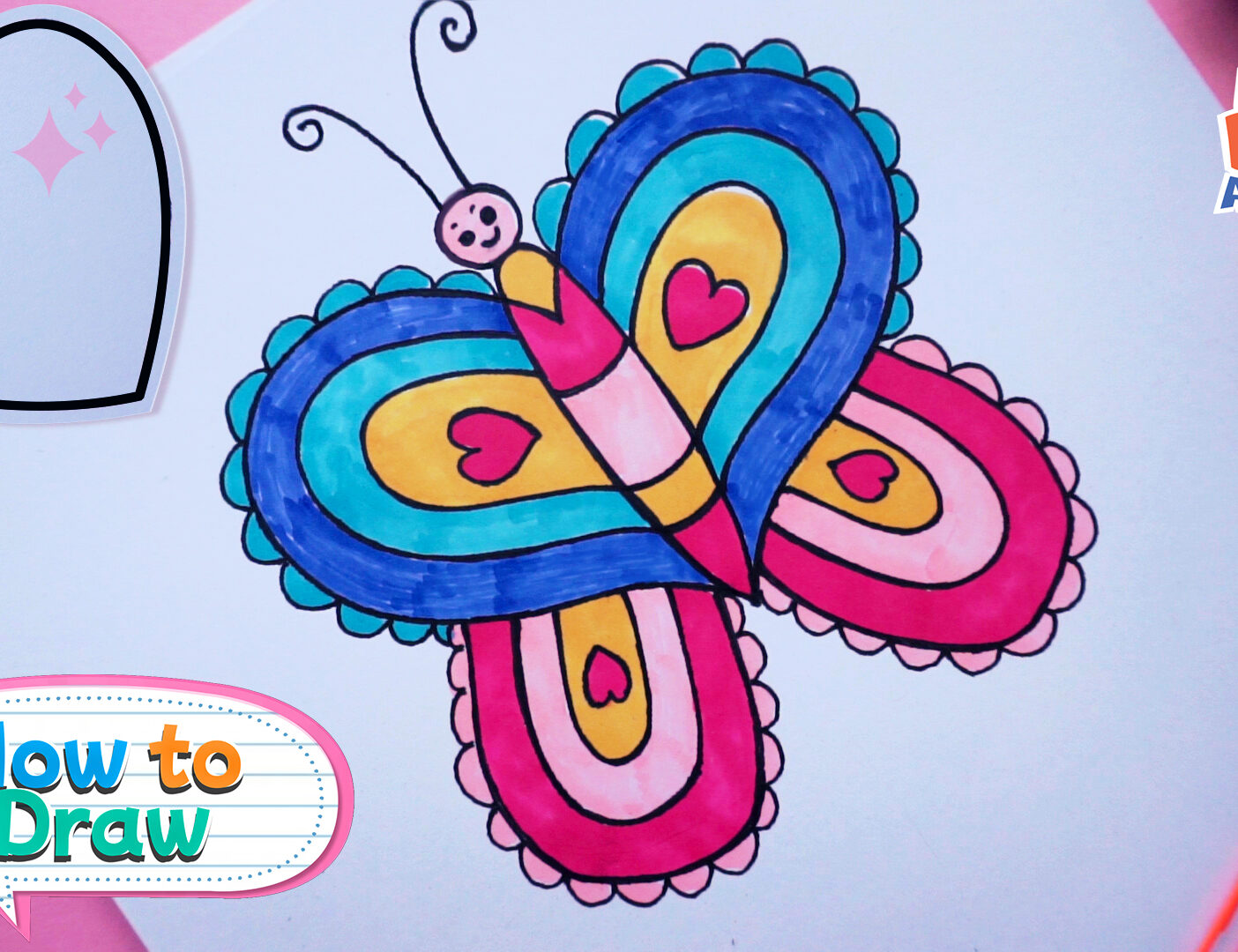 How to draw Butterfly with Heart | How to draw a Butterfly | Drawing tutorial