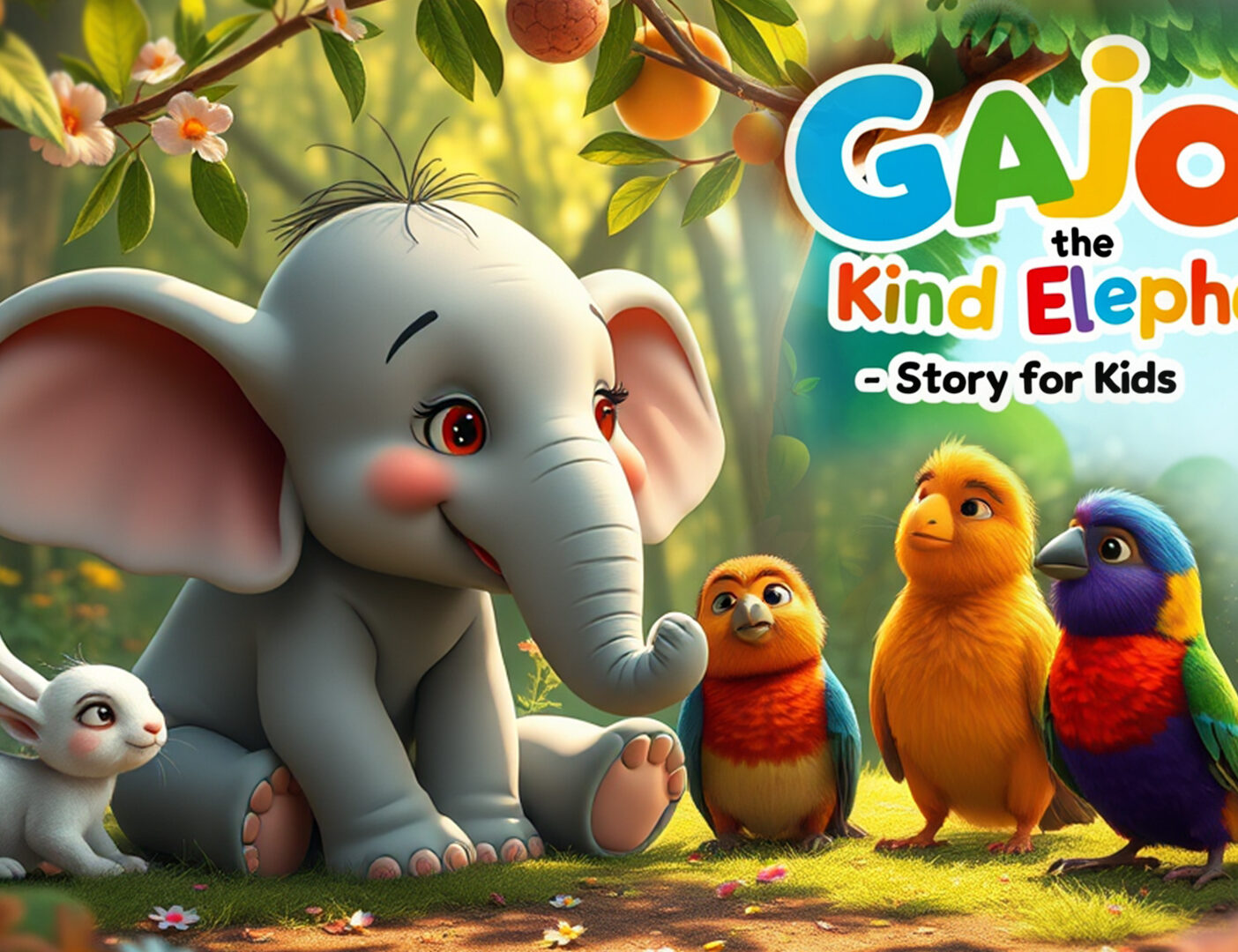 Moral Story for Kids: The Kind Elephant Who Saved the Forest 🐘🌳