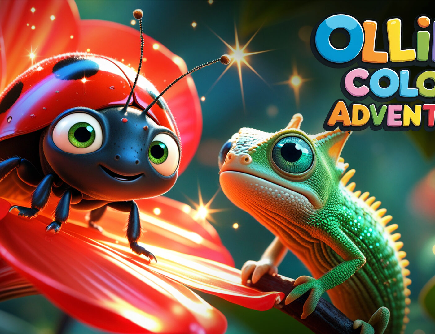 Ollie’s Colorful Adventure  🦎🌈✨